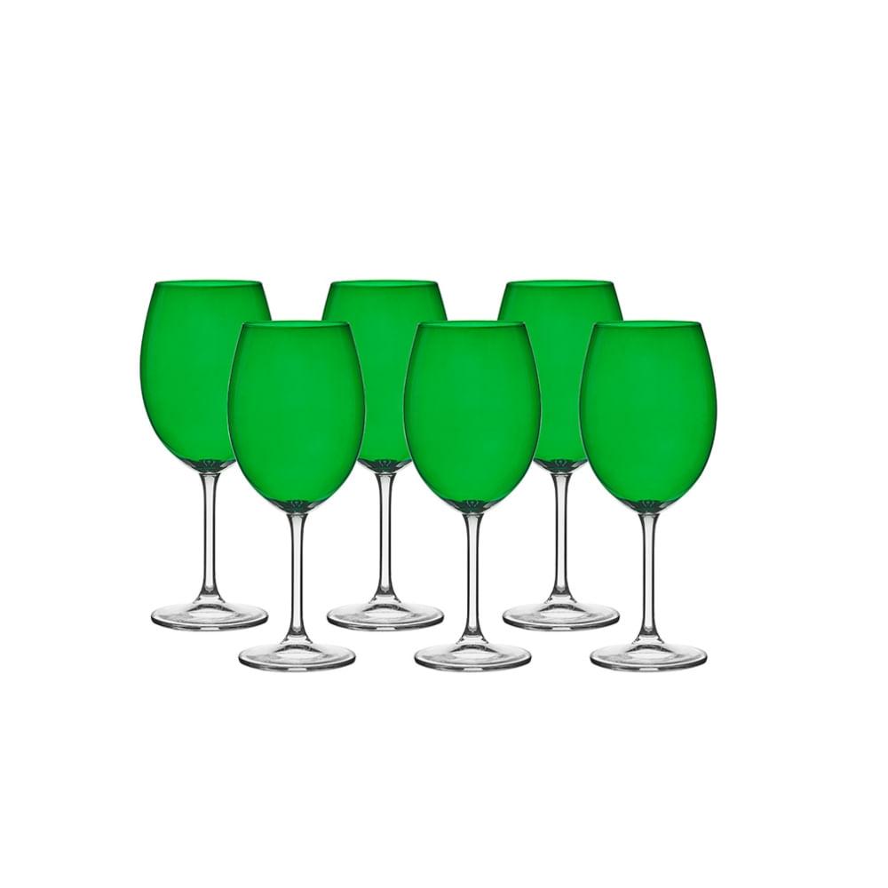 Taça de Cristal para Vinho Bordeaux Gastro Verde 580 ml 6 Peças Bohemia - 2