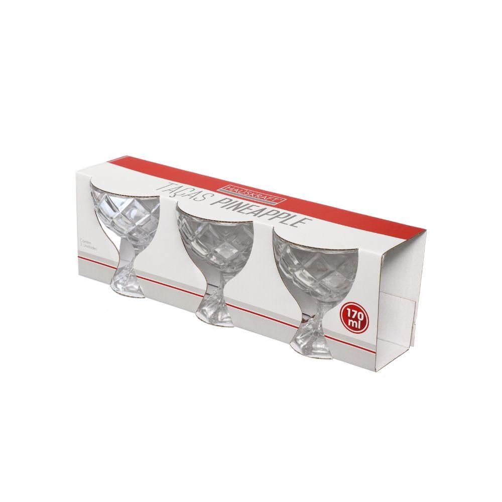 Taça Com Pé De Vidro - Pineappl 170Ml 3 Peças - 3