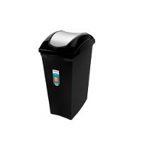 Lixeira Basculante Plástico Preto com Cinza Sanremo 40 L - 1