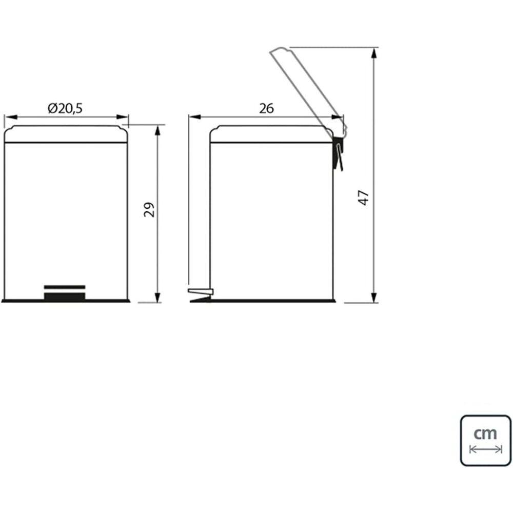 Lixeira 5L Inox com Pedal Tramontina - 3