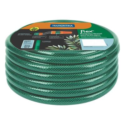 Mangueira Flex Tramontina Verde PVC Engate Rosqueado e Esguicho 25m