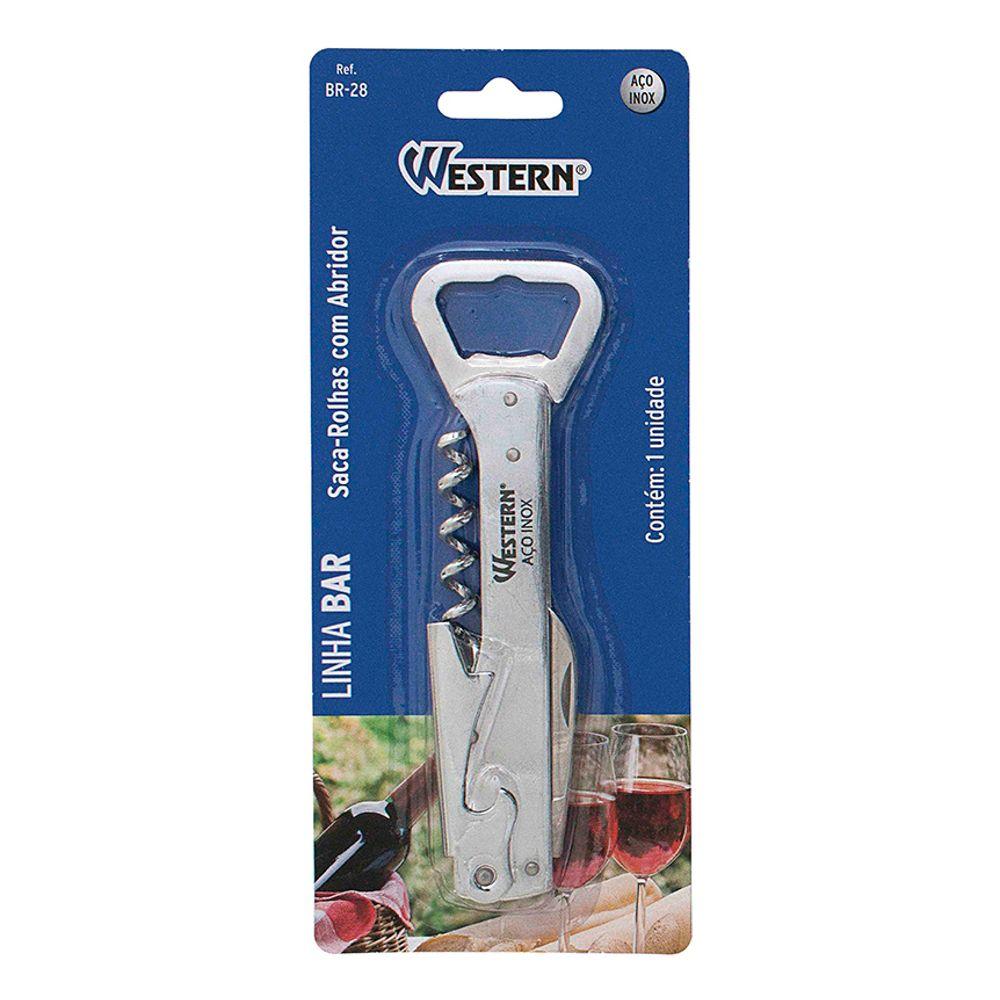 Saca Rolhas C Abridor Preto Western Home - 1