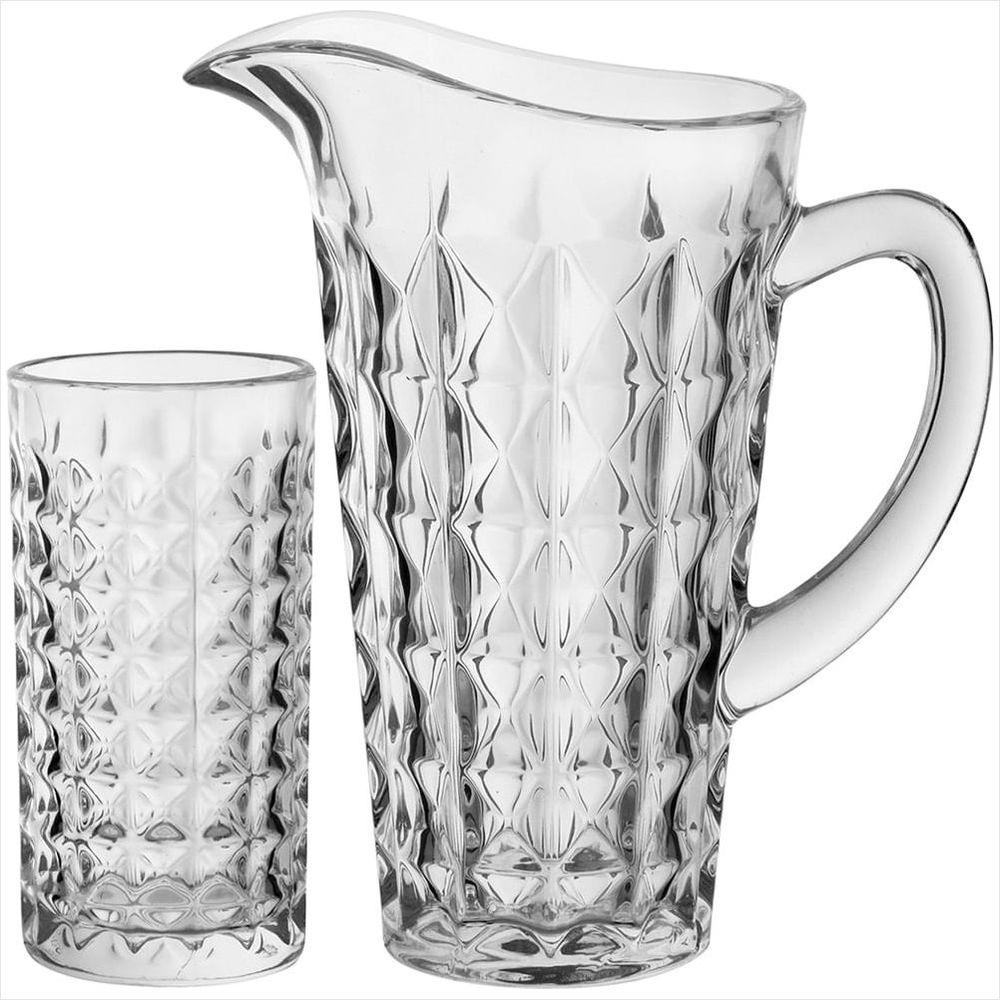 Jogo Jarra/Copos Ecológico Cristal 1,3L/300ml Dalia 25x21x13cm 7 Peças - 1