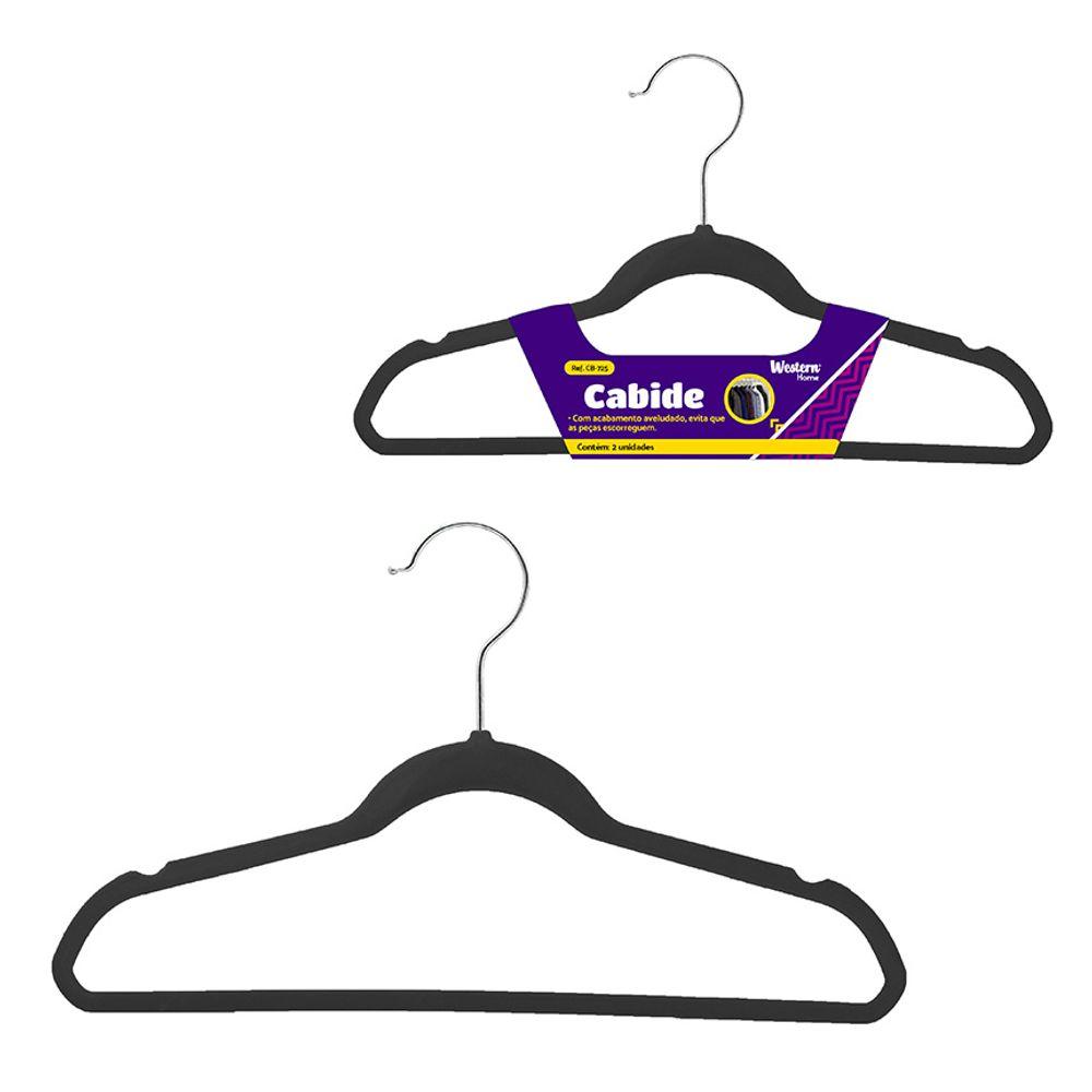 Cabide Flocado 33Cm Jogo 2 Peças Western Home - 1