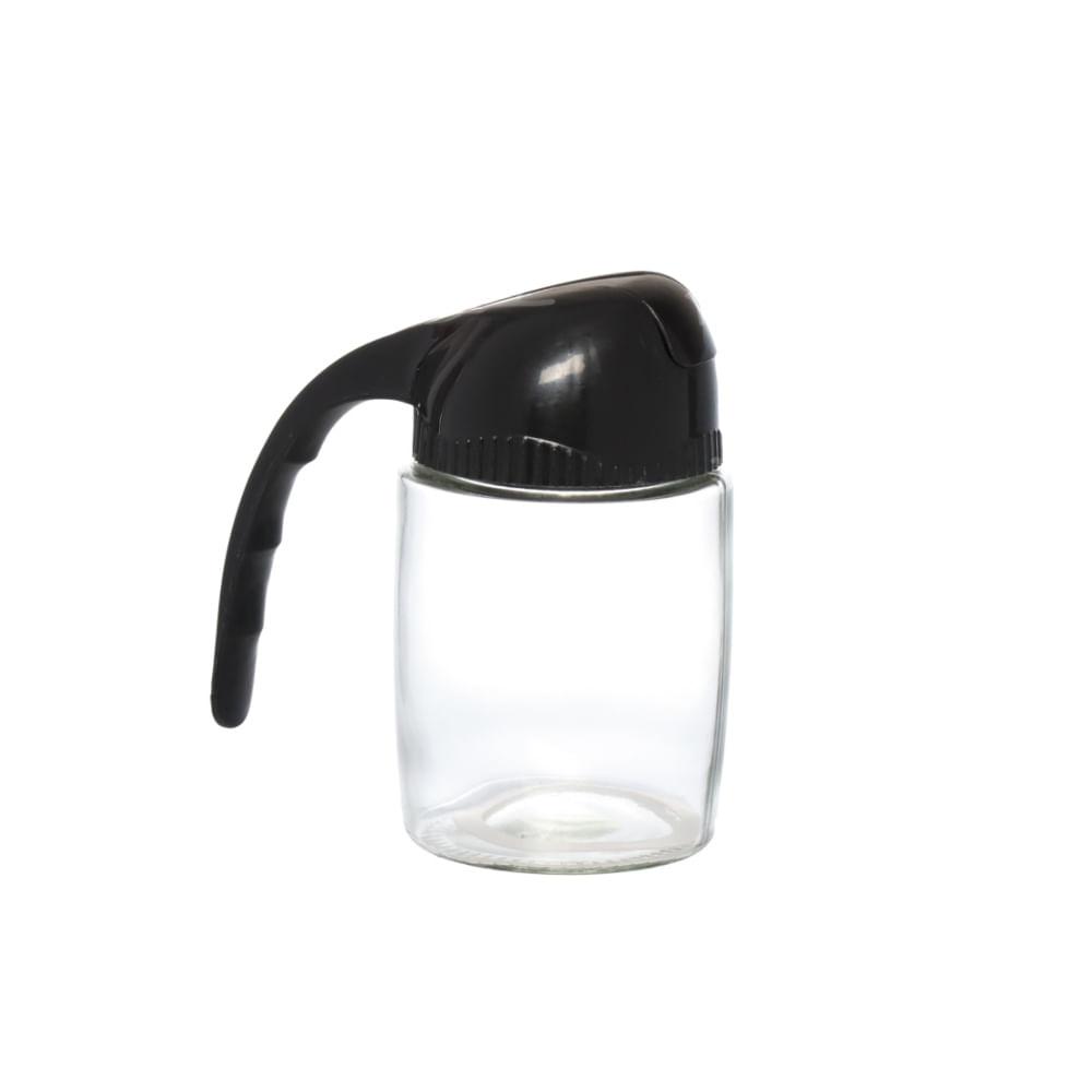 Azeiteiro de Vidro Olive com Tampa Preta 300 ml - 1