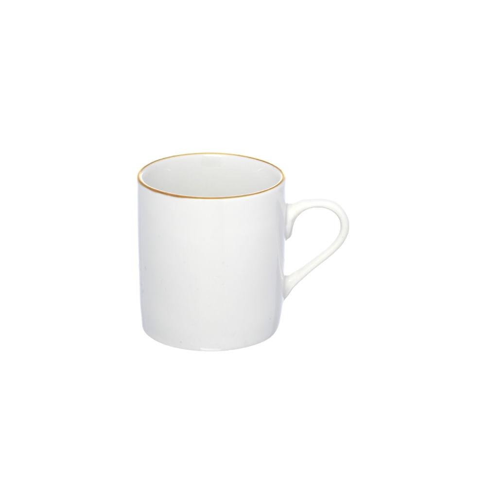Xícara para Café com Pires de Porcelana Royal Branco 90 ml 4 Peças Hauskraft - 3