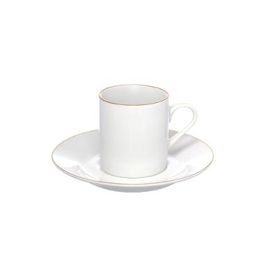 Xícara para Café com Pires de Porcelana Royal Branco 90 ml 4 Peças Hauskraft
