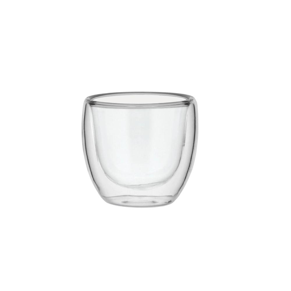 Xícara Café Parede Dupla Transparente 90ml Borosilicato - NH - 1