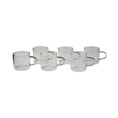 Xícara Café 6 Peças Transparente 75ml Clear Borosilicato 5x5x8cm - NH