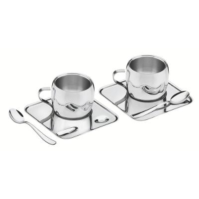 Kit para Café Tramontina Inox Xícara Píres Quadrado e Colher 6 Peças