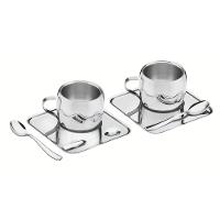 Kit para Café Tramontina Inox Xícara Píres Quadrado e Colher 6 Peças - 1