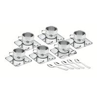 Kit para Café Tramontina Inox Xícara Pires Quadrado Colher 18 Peças - 1