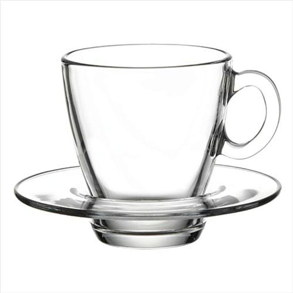 Jogo De 6 Xícaras 215Ml Com Pires - Aqua - Pasabahçe - 1