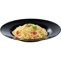 Prato Pasta Friend'S Time  Vidro Temperado Preto Luminarc