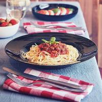 Prato Pasta Friend'S Time  Vidro Temperado Preto Luminarc - 6