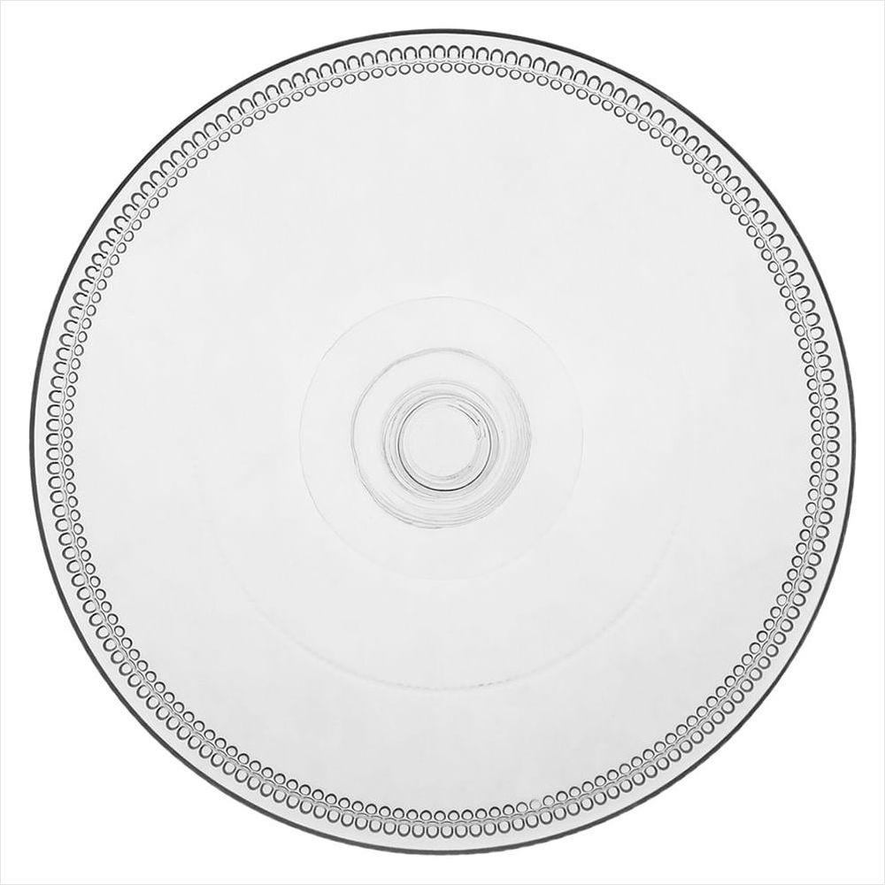 Prato Bolo com Pé Vidro Transparente 11x28x28cm - 3