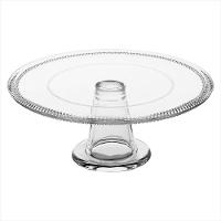 Prato Bolo com Pé Vidro Transparente 11x28x28cm - 1