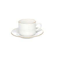 Xícara para Chá com Pires de Porcelana Royal Branco 250 ml 4 Peças Hauskraft - 1