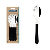 Conjunto Colher Mesa Inox 12 Peças Leme Preto Tramontina - 1