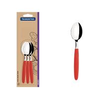Conjunto Colher Cha Inox 3 Peças Ipanema Vermelho Tramontina - 1