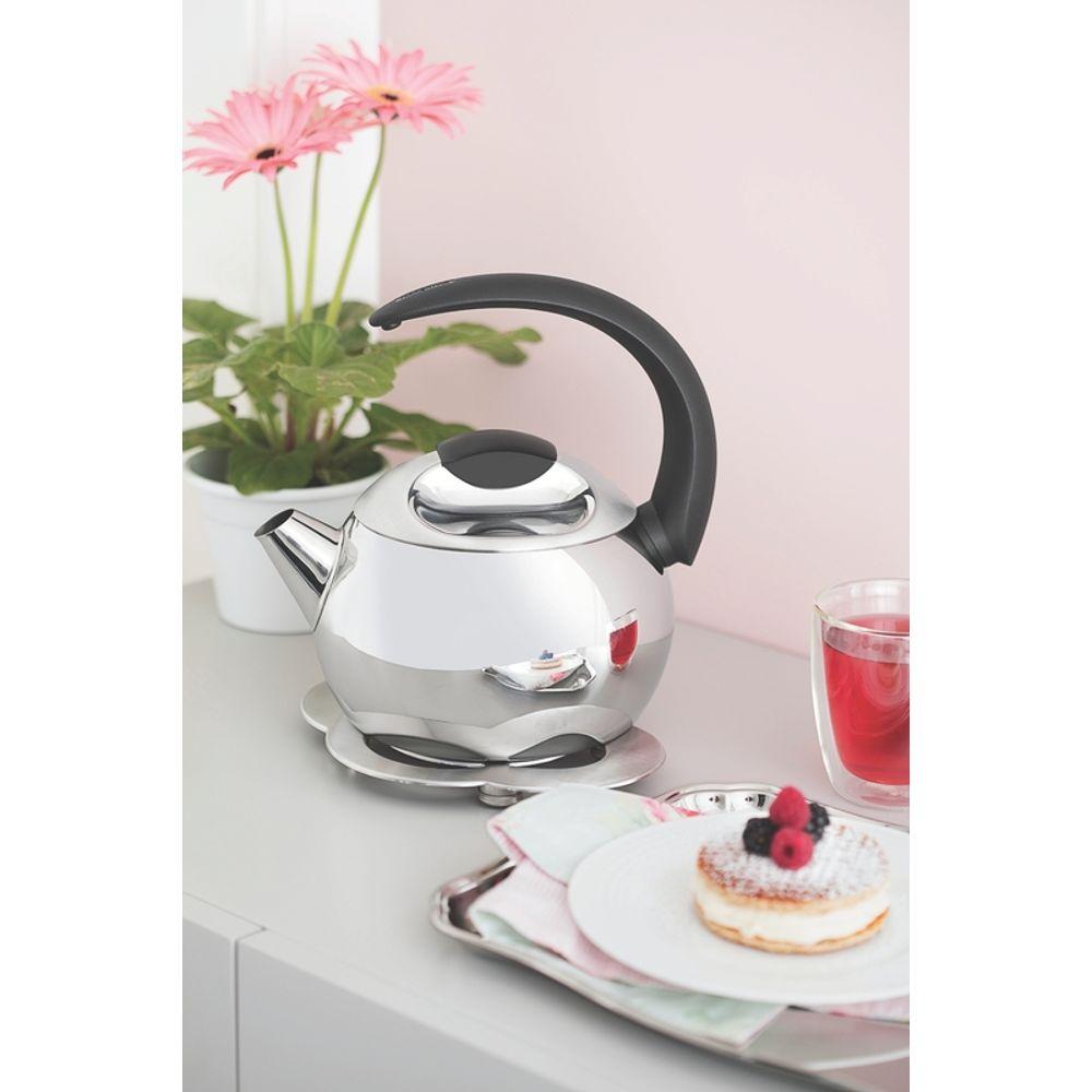 Chaleira Tramontina Inox Cabo Preto 18 cm 2,2 L - 2