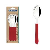 Conjunto Colher Mesa Inox 12 Peças Leme Vermelho Tramontina - 1