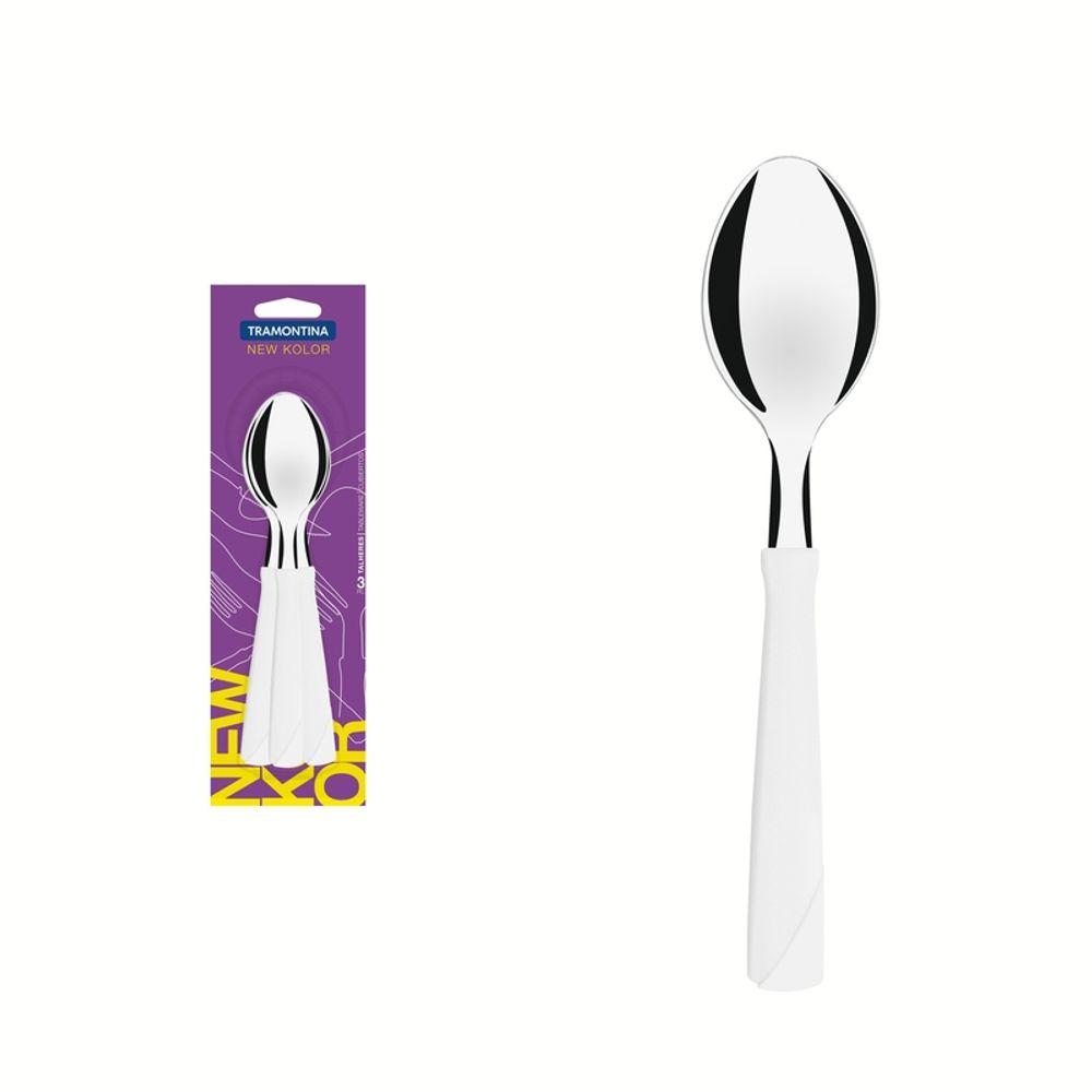 Conjunto Colher Mesa Inox 3 Peças New K Branco Tramontina - 1