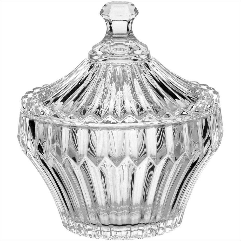 Potiche 11x13x13 cm Vidro Transparente Violin - GS - 1