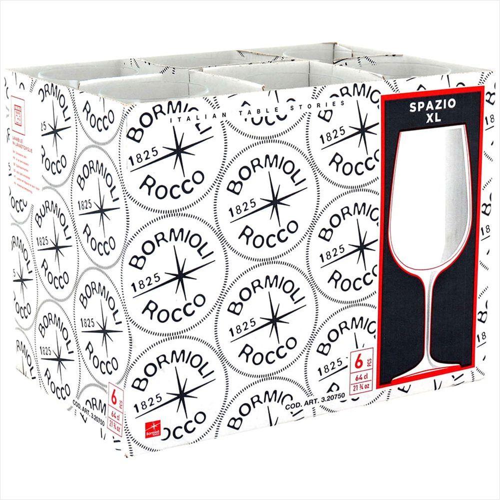 Taça Água Vidro Transparente 640ml Bormioli Rocco Spazio 23x9x9cm 6 Peças - 2
