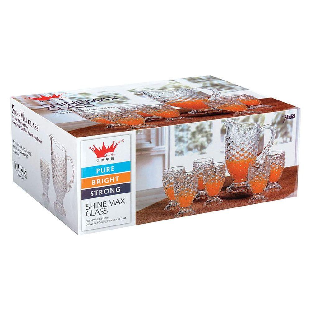Jogo Jarra/Copos 7 Peças Vidro Transparente 1,3 Litros/220 ml Maurícia - 4