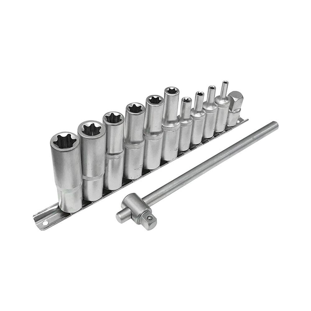 Soquete E-Torx Longo Jogo 12 Peças Corneta - 1