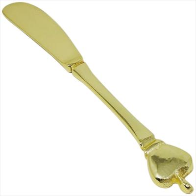 Kit 4 Espátula Inox Dourado Para Patê Manteiga Cozinha Luxo