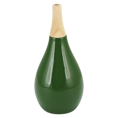 Garrafa Decorativa Cerâmica Verde Foglio 28X13X13Cm