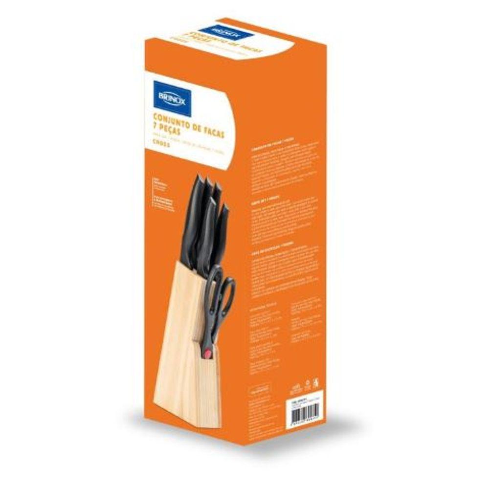 Conjunto Facas 7 Peças com Cepo Cross Brinox - 2