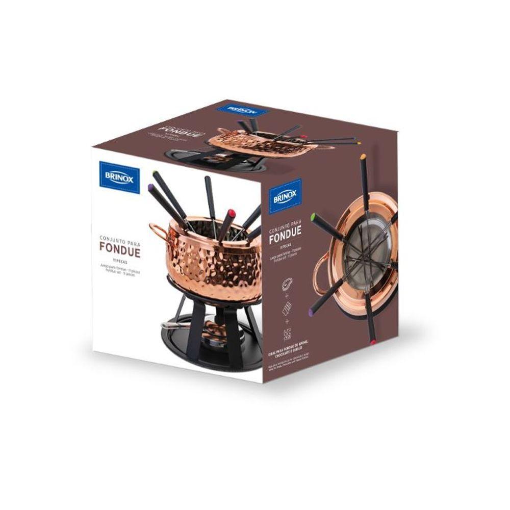 Conjunto para Fondue 11 Peças Cobre Brinox - 2