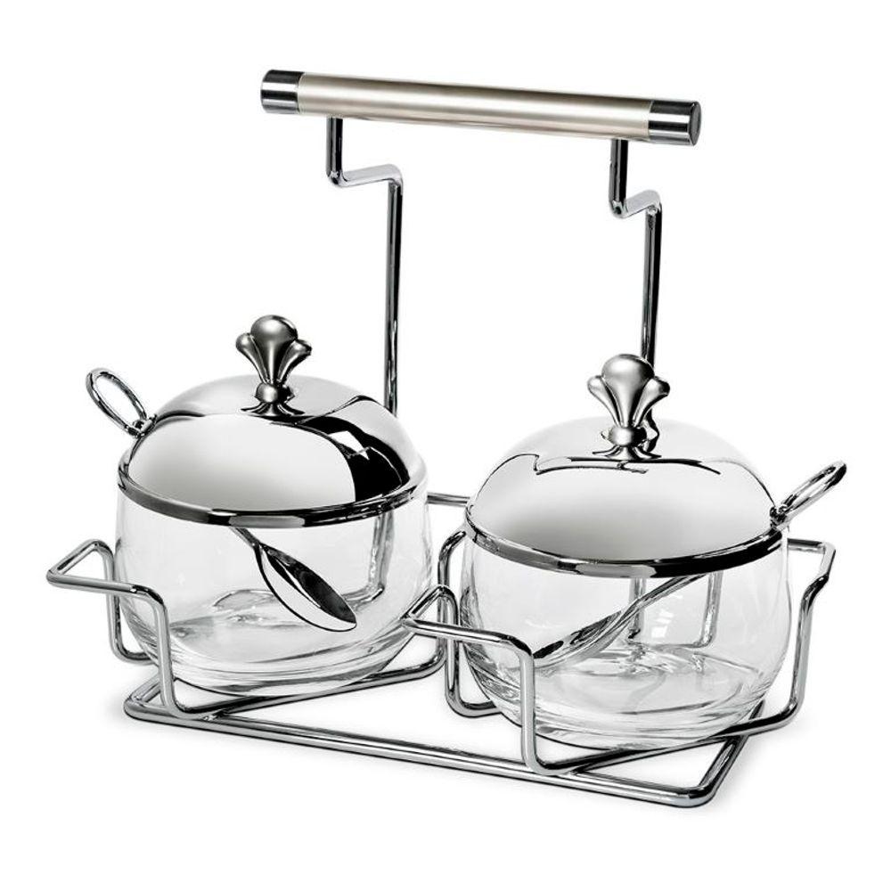 Conjunto Porta Condimentos com Colher 3 Peças Argento Brinox - 1