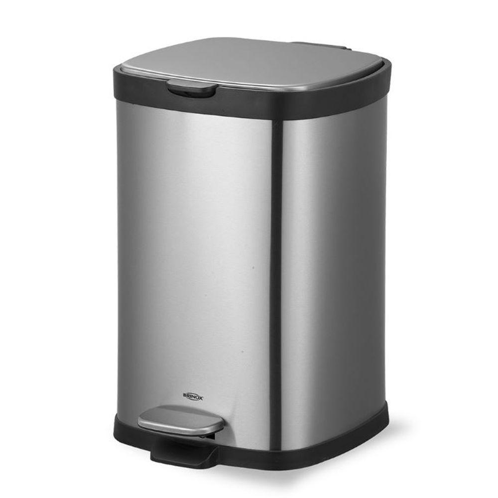 Lixeira com Pedal E Balde Frame 12L Inox Brinox - 1