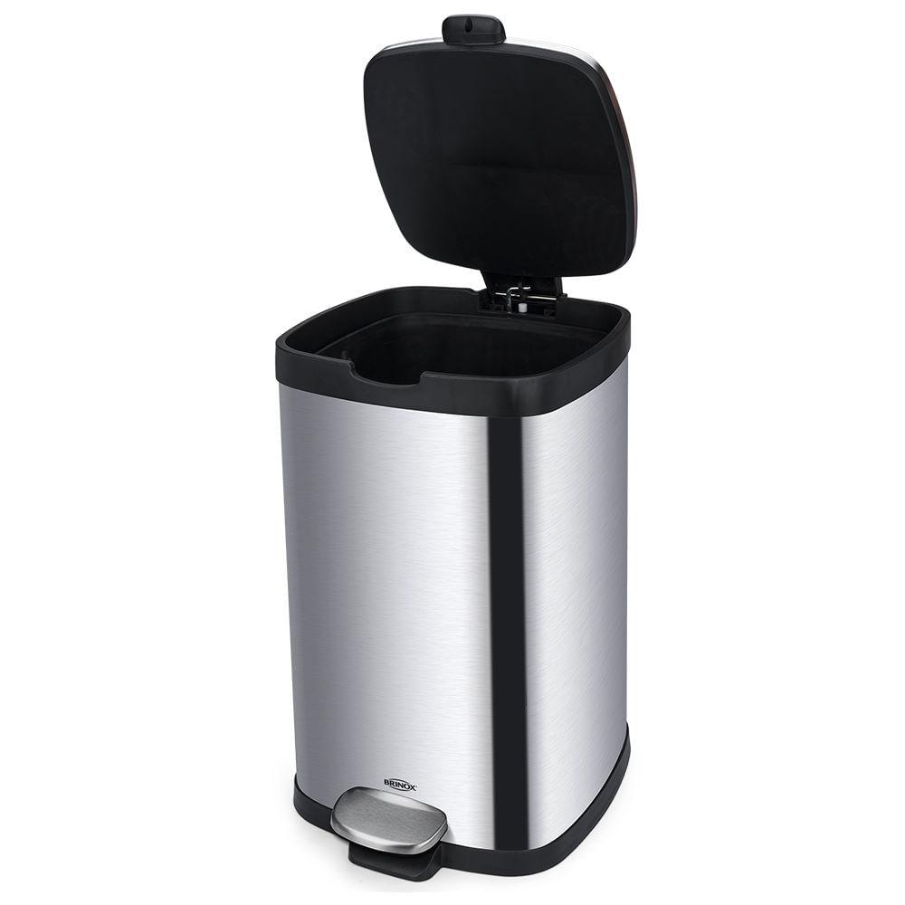 Lixeira com Pedal E Balde Frame 12L Inox Brinox - 2
