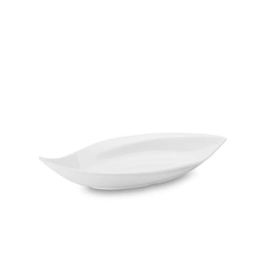 Travessa Funda Folha Branco 46x25,5x7,5 2L Haus Concept