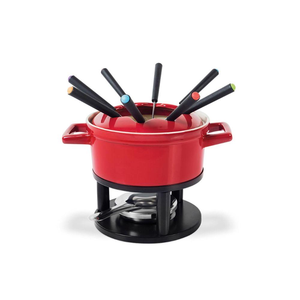 Conjunto para Fondue Brinox com 13 Peças Vermelho - 1