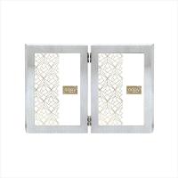 Porta-Retrato 10X15 Duplo - Prata - Aluminio - Adely Decor - 1