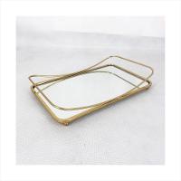 Bandeja Espelhada Dourada Retangular  Adely - 1