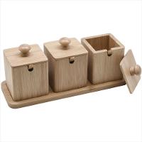 Jogo 3 Porta Condimentos Bambu 9 x 25.3 x 10.7 cm - 1