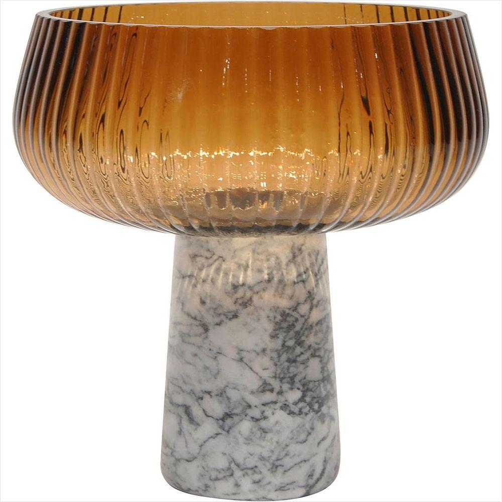 Centro de Mesa Beretta Vidro Âmbar com Pé - GS - 1