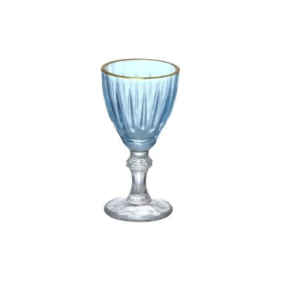 Taça Licor Dominic Hauskraft Azul Borda Dourada 55 ml 6 Peças