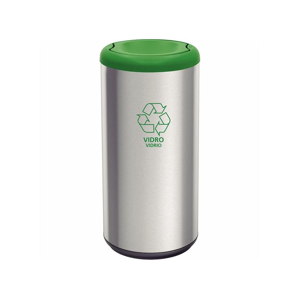 Lixeira Inox com Verde Cápsula Selecta Plus Basculante 40 L - 1