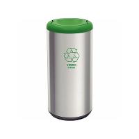 Lixeira Inox com Verde Cápsula Selecta Plus Basculante 40 L - 1
