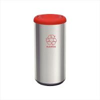 Lixeira Inox com Vermelho Cápsula Selecta Plus Basculante 40 L Tramontina - 1