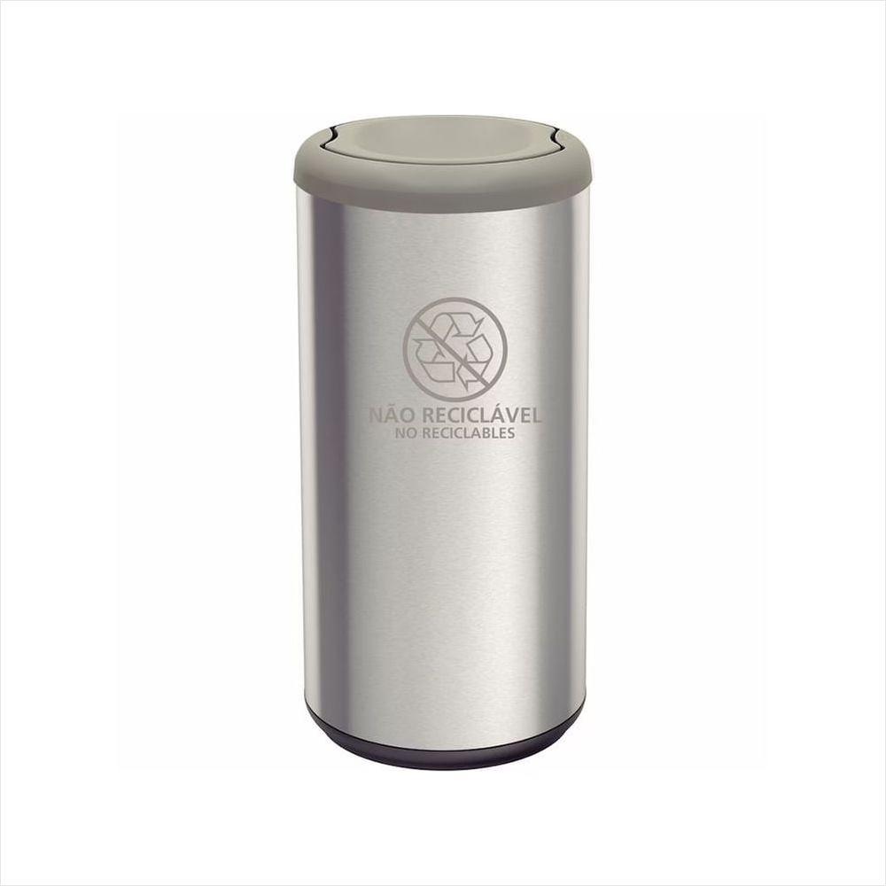 Lixeira Inox com Cinza Cápsula Selecta Plus Basculante 40 L Tramontina - 1