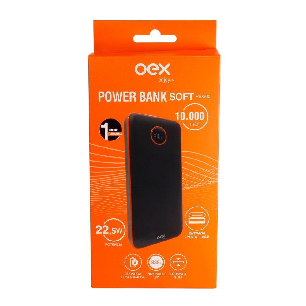 Carregador Portátil Power Bank Soft 10.000Mah Preto OEX - 3